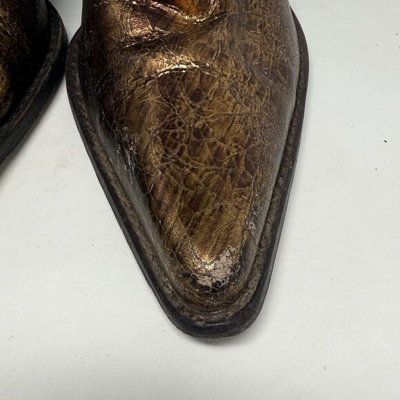 Carlos Santana Slinger Cut Out Leather Cowboy Western Boots Womens 10 Bronze - Picture 8 of 16